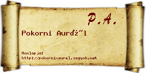 Pokorni Aurél névjegykártya